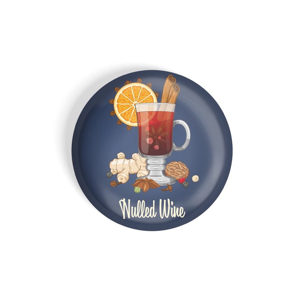 dhcrafts Round Fridge Magnet Multicolour Food Lovers Mulled Wine Glossy Finish Design Pack of 1 (58 mm)